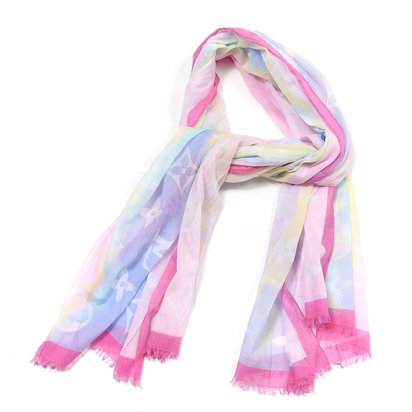 Cotton Monogram Escale Pareo Stole Rose