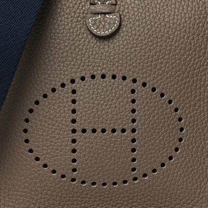 Hermes Taurillon Clemence Amazone Evelyne TPM Etoupe Bleu Indigo 8 of 11