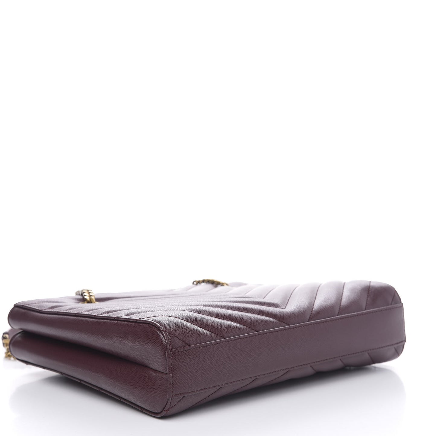 Grain de Poudre Matelasse Chevron Small Tribeca Shopping Bag Rouge Legoin