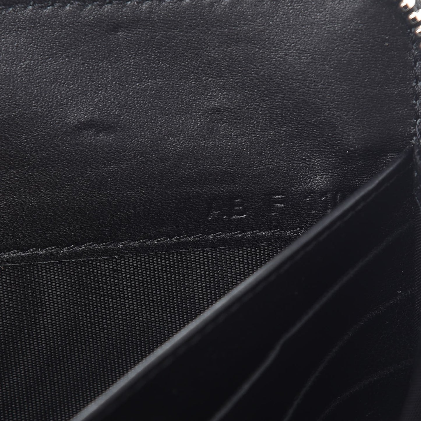 Calfskin Star Pandora Zip Around Wallet Black White