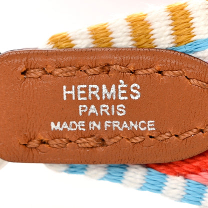 Hermes Toile Swift 25mm Sangle Cavale Shoulder Strap Magnolia Cappucine 3 of 5