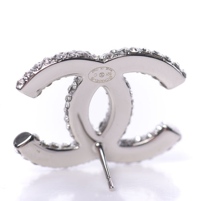 Chanel Crystal CC Treasure Chest Earrings Silver 4 of 5