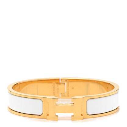 Hermes Enamel Narrow Clic Clac H Bracelet PM White 1 of 5