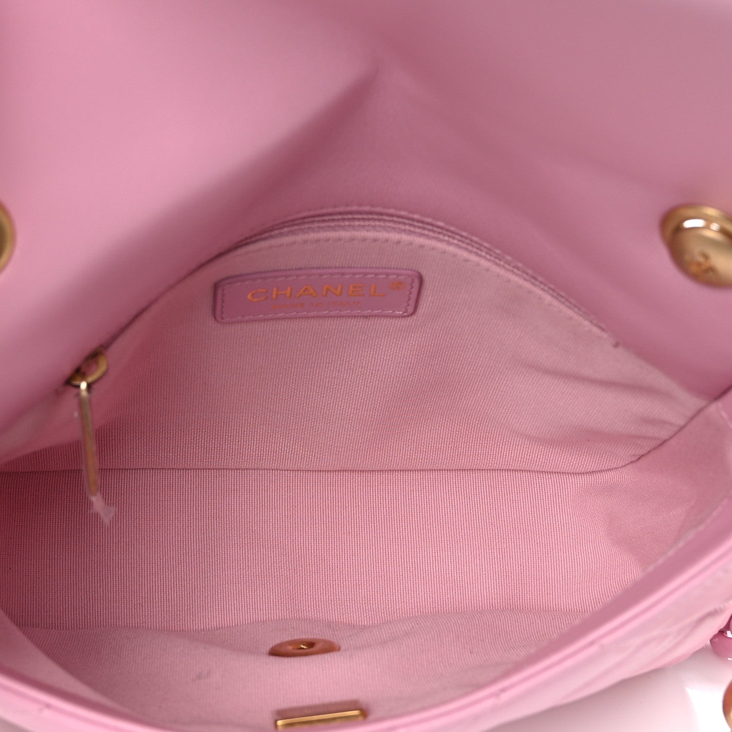 Chanel Lambskin Quilted Small Lacquered Chain Flap Pink 5 of 10