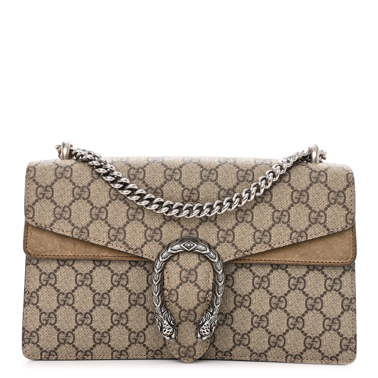 Gucci GG Supreme Monogram Small Dionysus Shoulder Bag Taupe 1 of 8