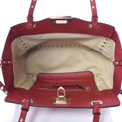 Valentino Garavani Vitello Small Rockstud Tote Rosso Valentino 5 of 13