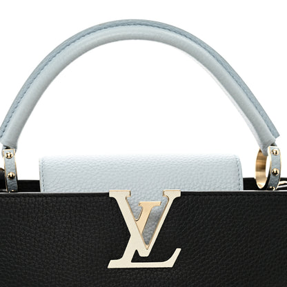 Louis Vuitton Taurillon Capucines MM Black Blue White 5 of 10