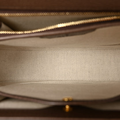 Gucci GG Supreme Monogram Studded Calfskin 100 Centennial Geometric Medium Bamboo 1947 Top Handle Bag  Beige Ebony Multicolor 6 of 11