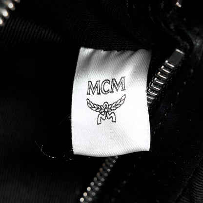 MCM Calfskin Ottomar Monogram Medium Boston Bag Black 7 of 11
