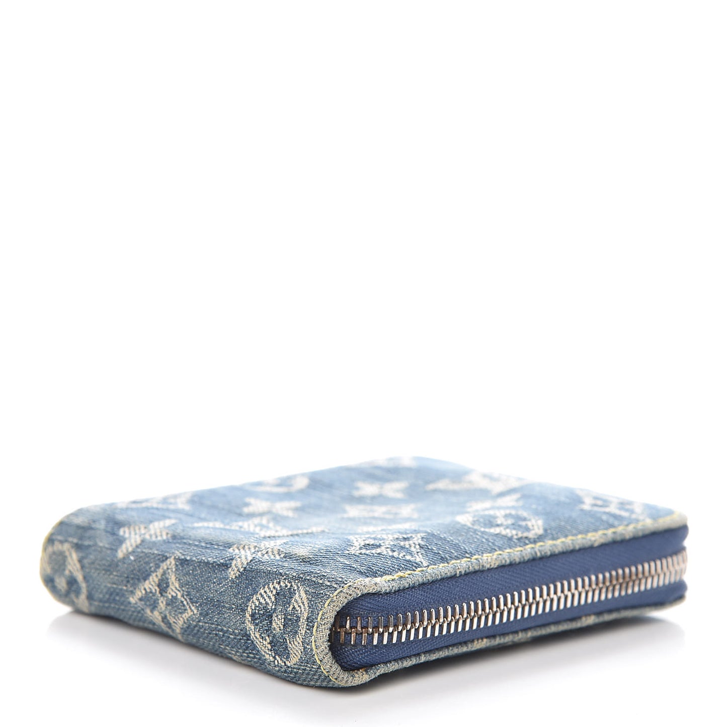 Denim Zip Compact Wallet Blue