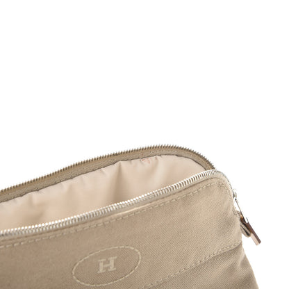 Hermes Cotton Canvas Mini Bolide Travel Cosmetic Pouch Gris Ponce 6 of 10
