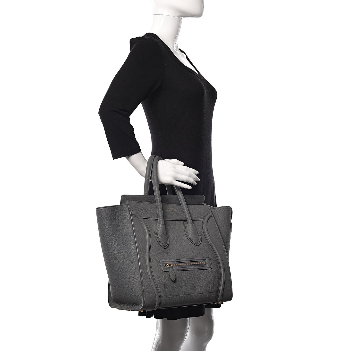 Drummed Calfskin Mini Luggage Kohl