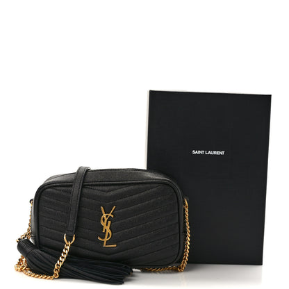 Saint Laurent Grain De Poudre Matelasse Monogram Mini Lou Camera Bag Black 12 of 12