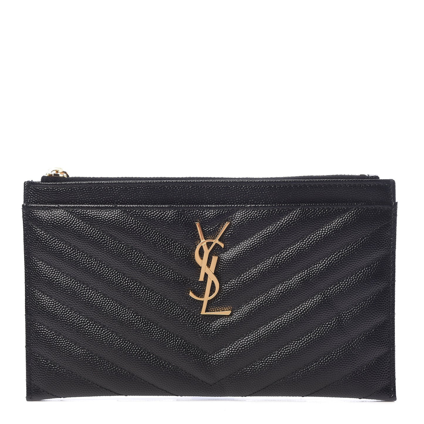 Grain De Poudre Chevron Monogram Bill Pouch Black