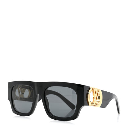 Louis Vuitton Acetate LV Link Square Sunglasses Z1478W Black 1 of 7
