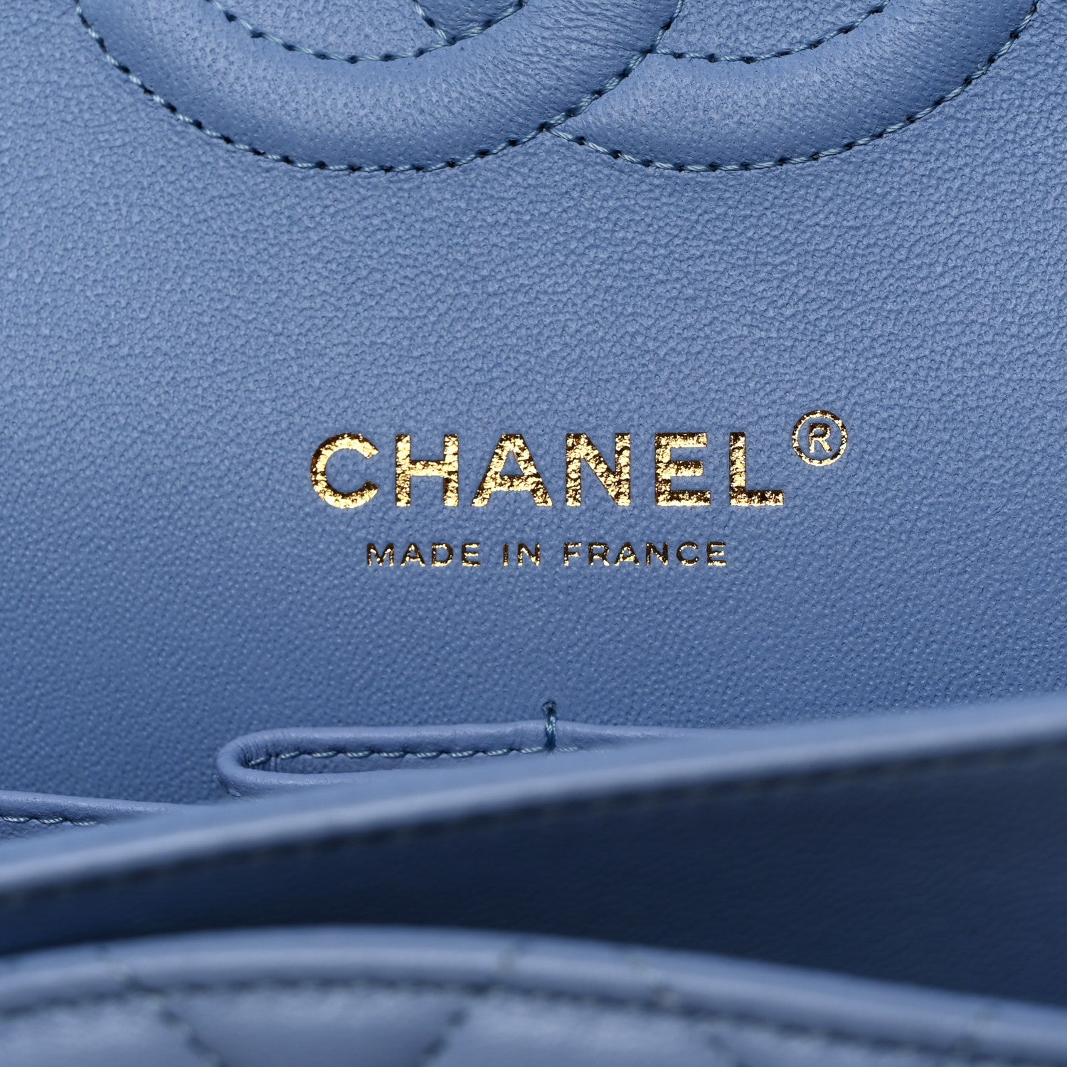 Chanel Lambskin Quilted Medium Double Flap Light Blue 6 of 11