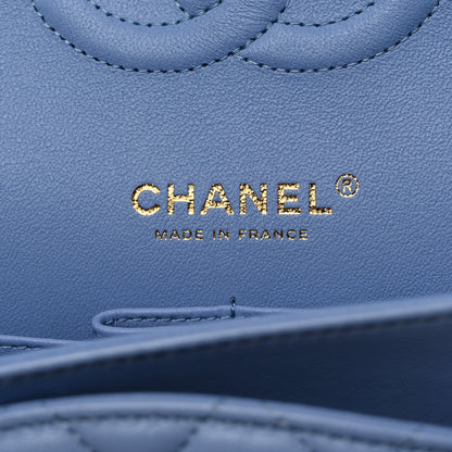 Chanel Lambskin Quilted Medium Double Flap Light Blue 6 of 11