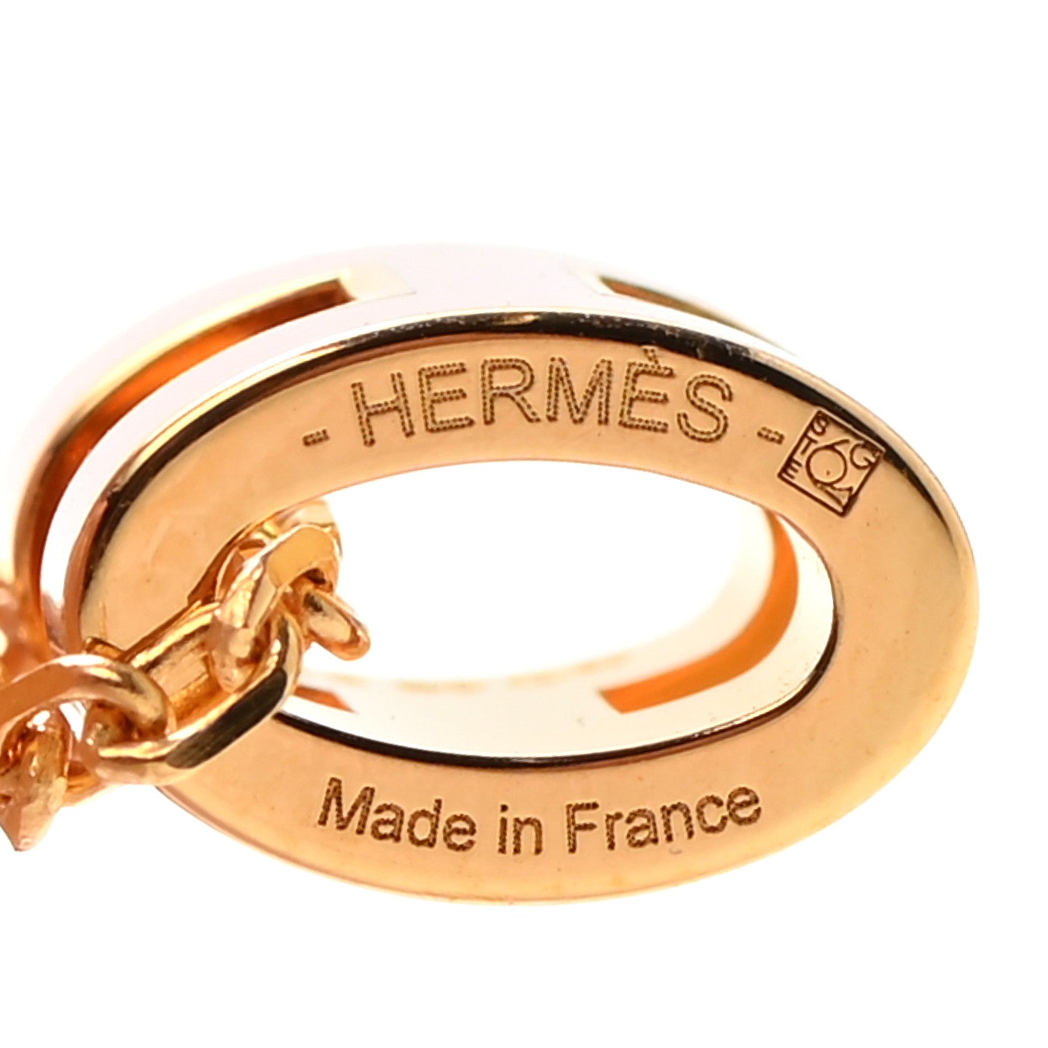 Hermes Lacquered Gold Mini Pop H Pendant Necklace Rose Dragee 6 of 6