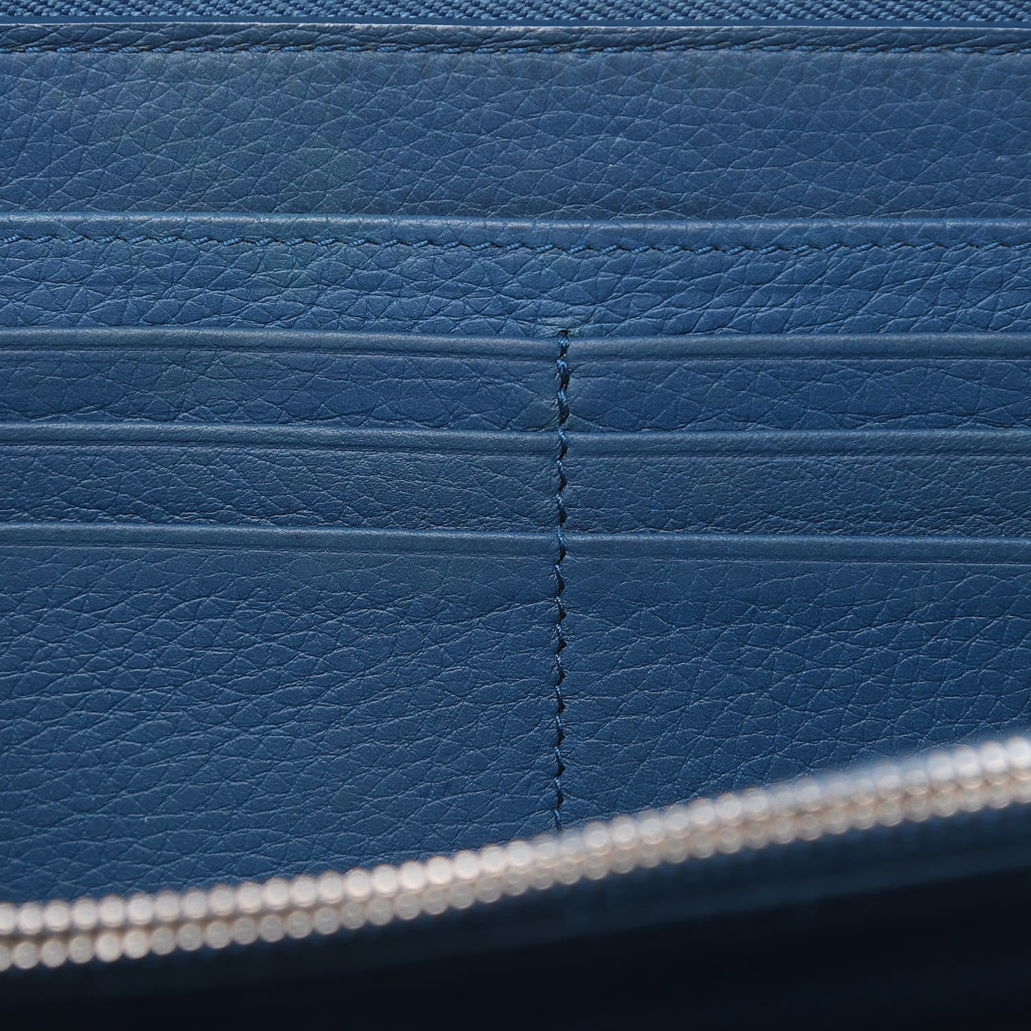 Christian Dior HOMME Grained Calfskin Zip Around Wallet Blue 16 of 17