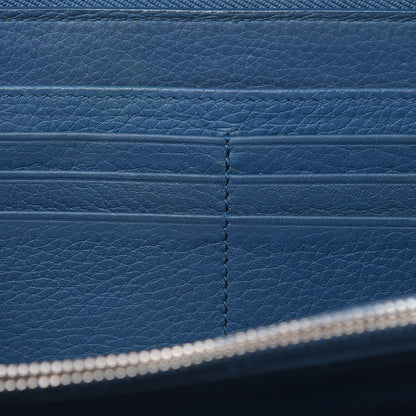Christian Dior HOMME Grained Calfskin Zip Around Wallet Blue 16 of 17