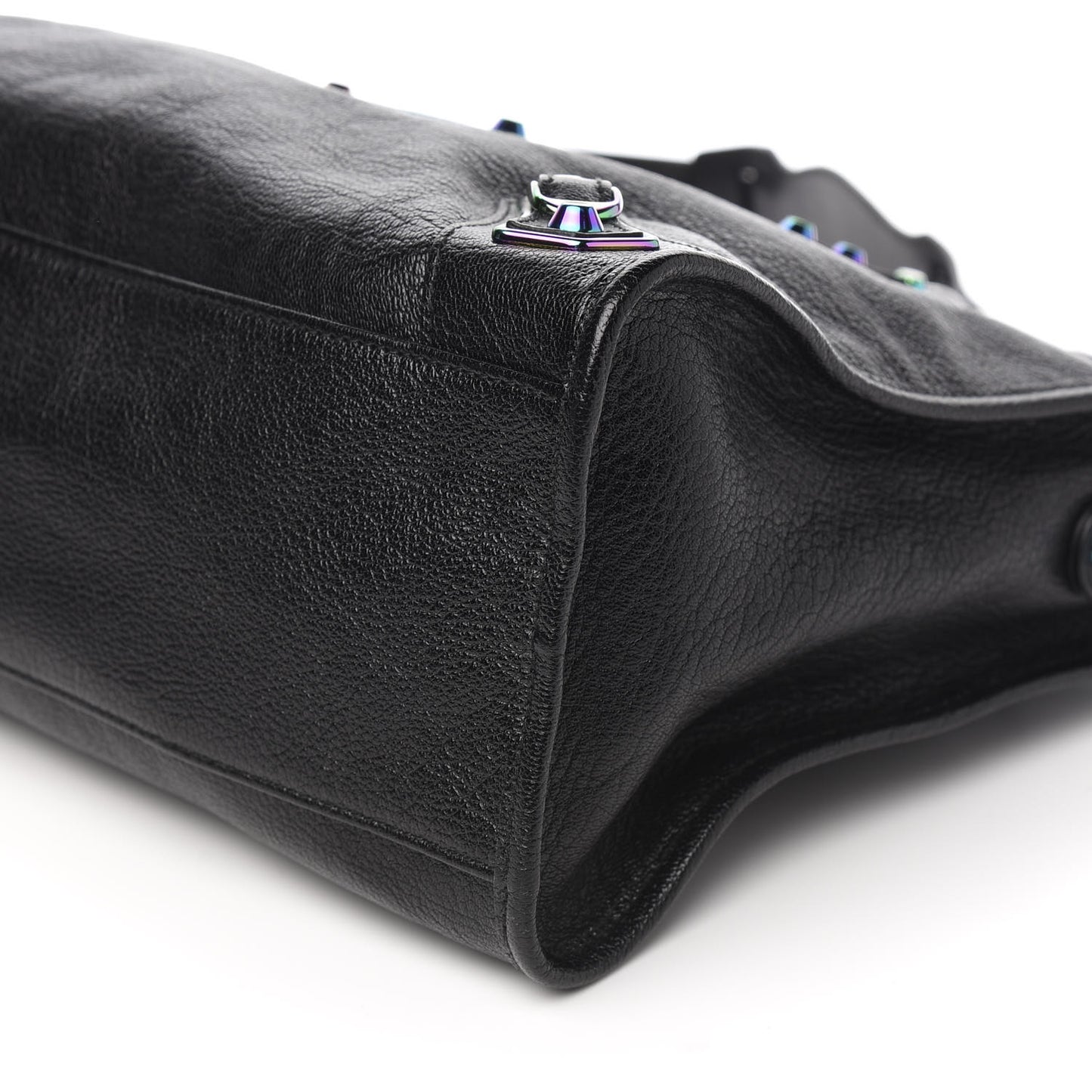 Chevre Iridescent Metallic Edge Hardware City Black