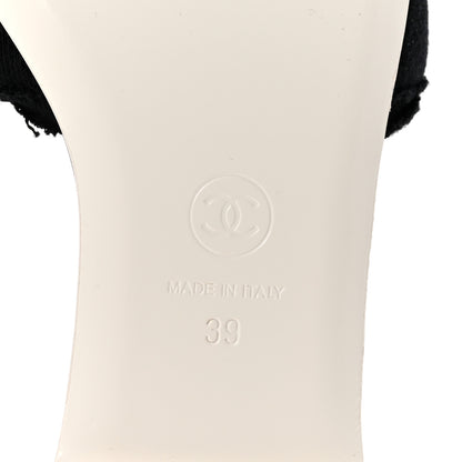 Chanel Jersey Knit CC Mules 39 Black 7 of 10
