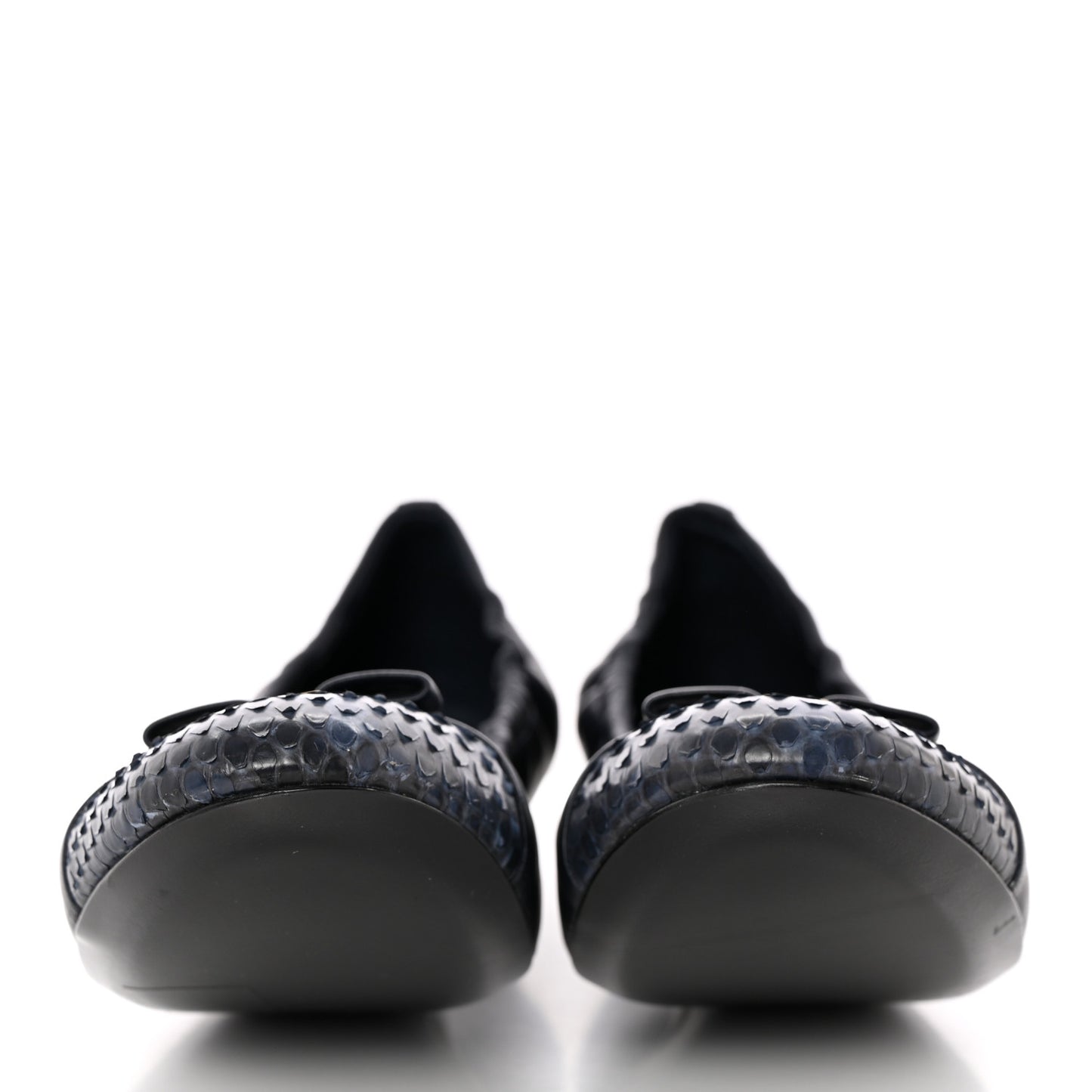 Snakeskin Nappa Elba Ballet Flats 37.5 Navy