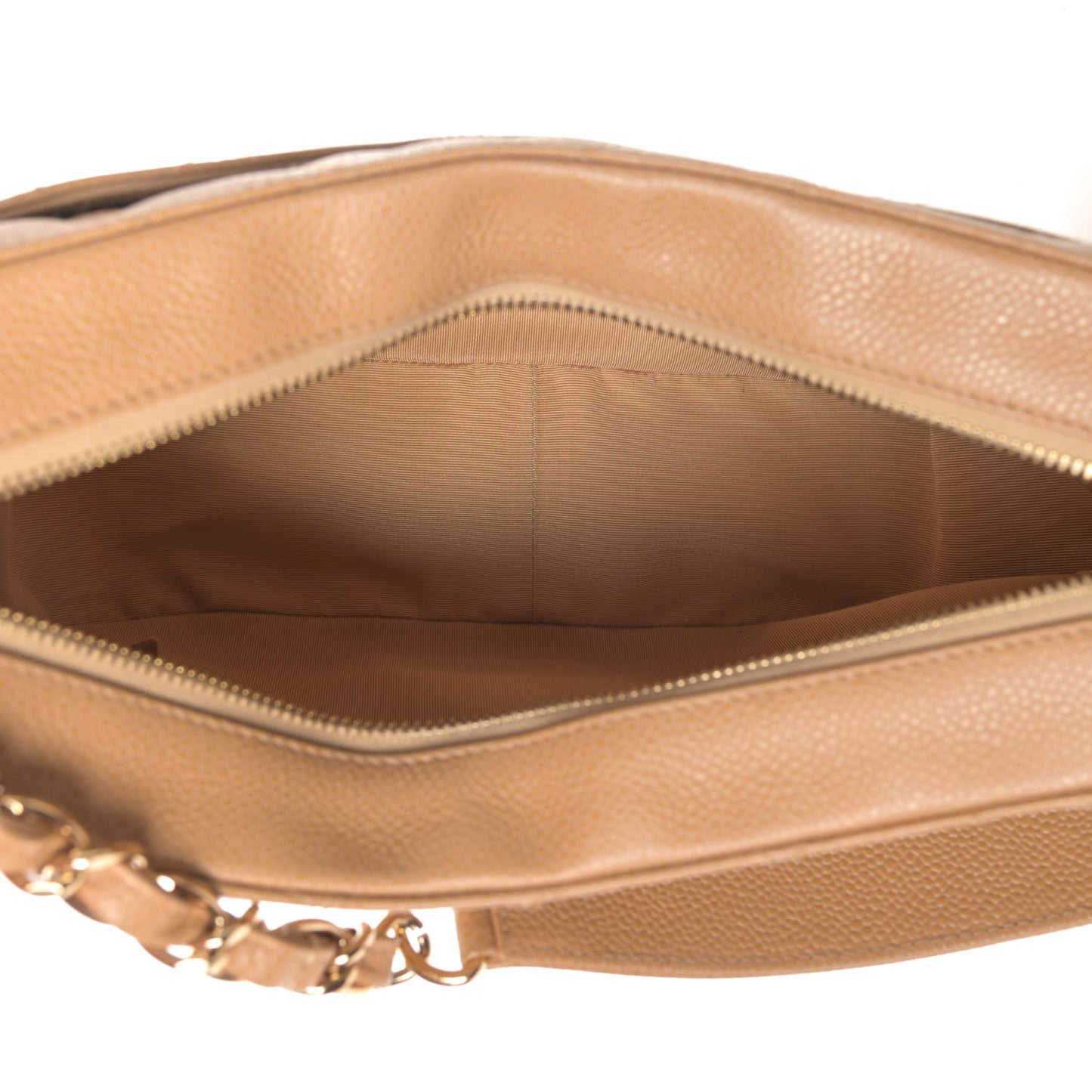 Caviar Quilted Timeless CC Shoulder Bag Beige