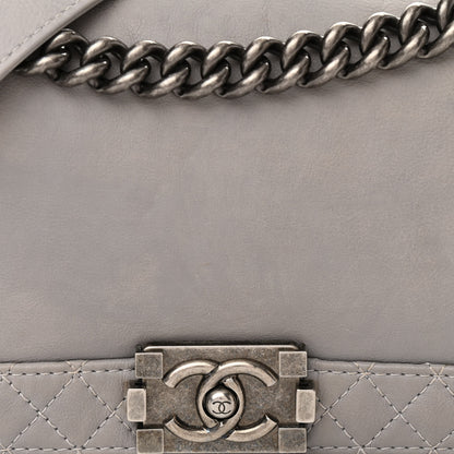 Chanel Calfskin Medium Boy Reverso Flap Light Grey 8 of 12