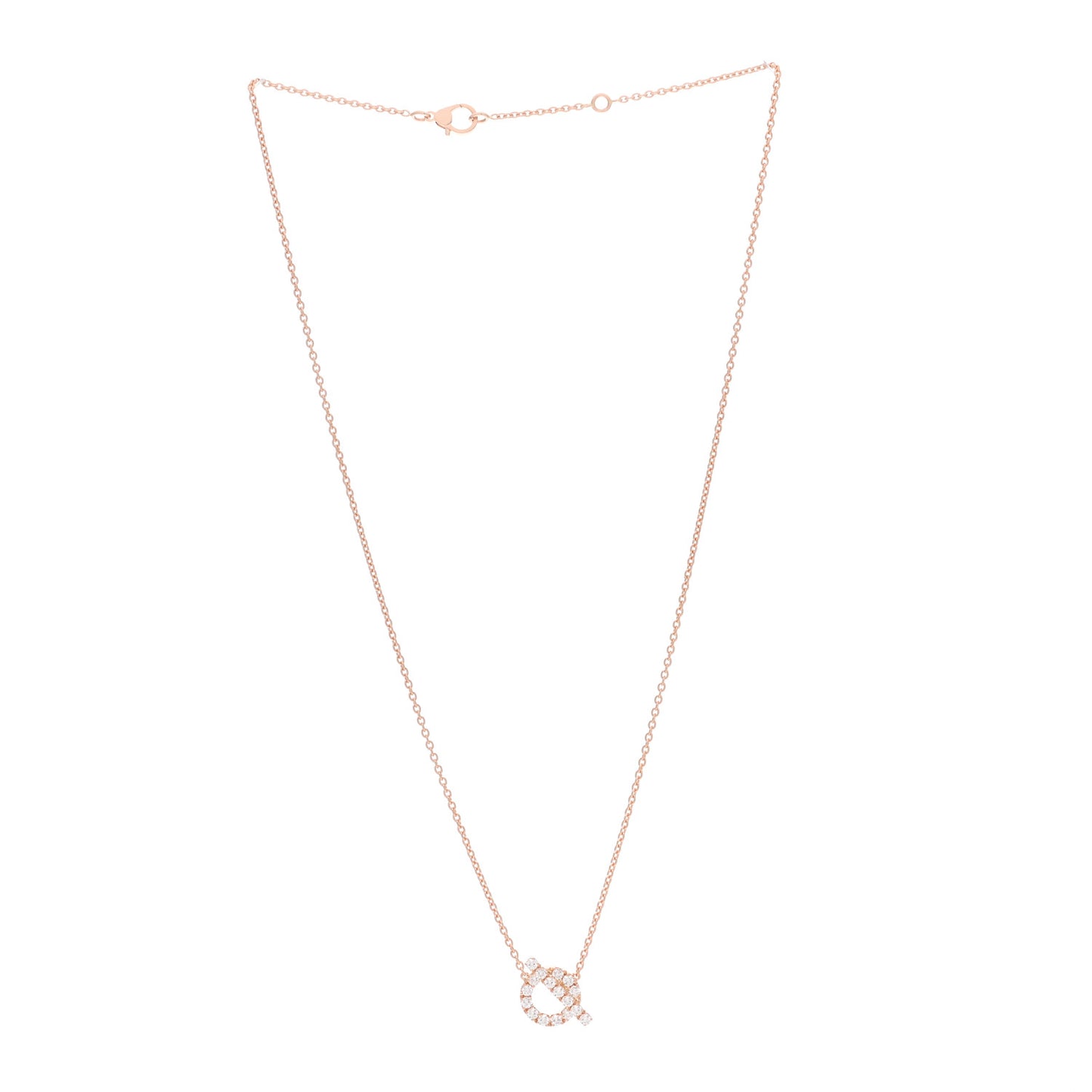 18K Rose Gold Diamond Finesse Pendant Necklace