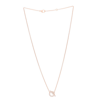 Hermes 18K Rose Gold Diamond Finesse Pendant Necklace 3 of 5