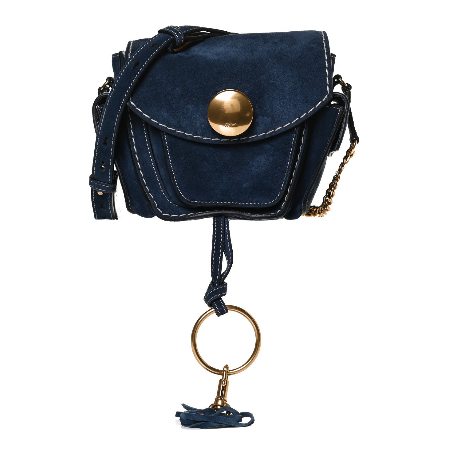 Chloe Calfskin Suede Small Jodie Camera Bag Navy 2 of 13