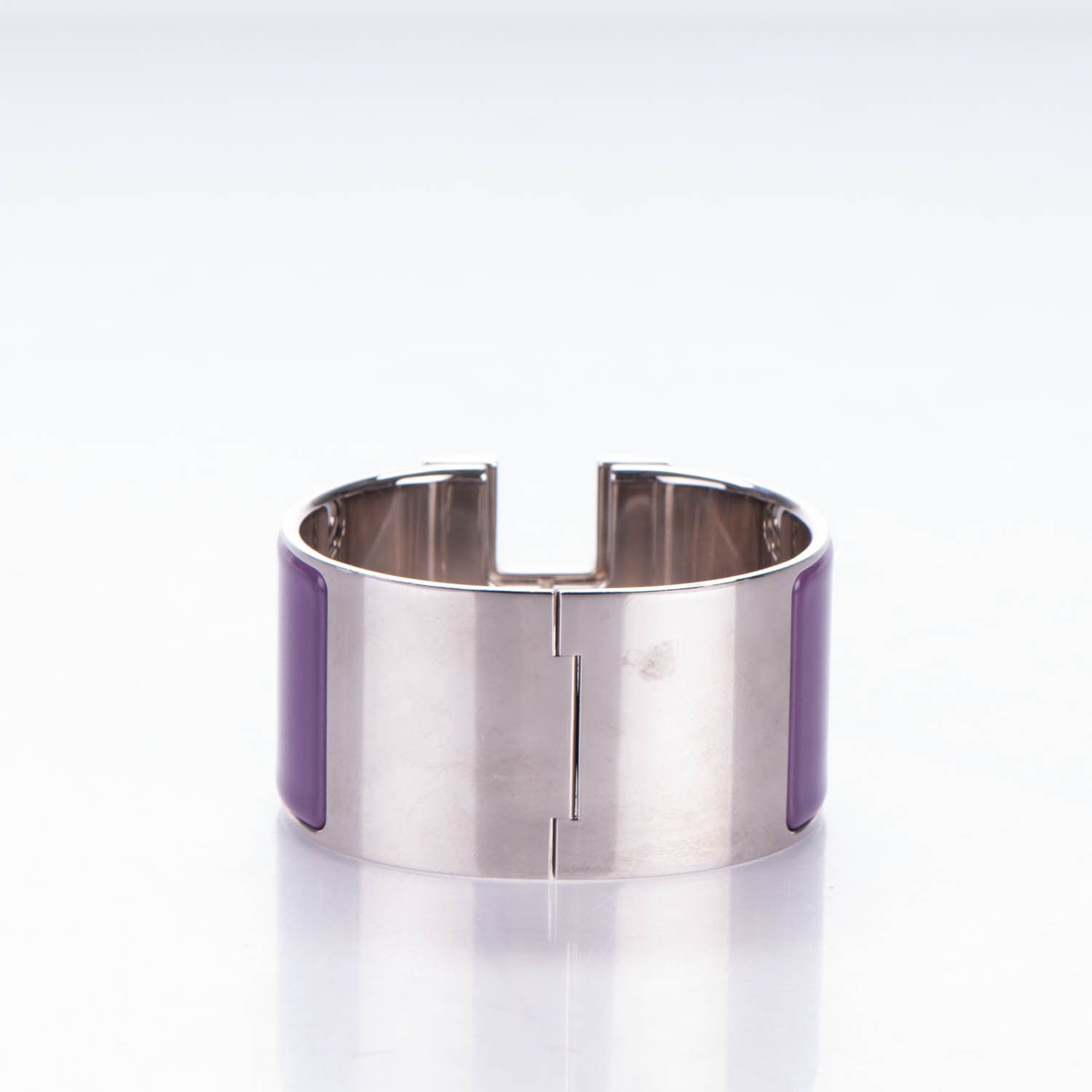 Hermes Enamel Extra Wide Clic Clac H Bracelet GM Pourpre 3 of 6