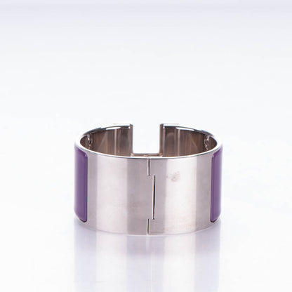 Hermes Enamel Extra Wide Clic Clac H Bracelet GM Pourpre 3 of 6