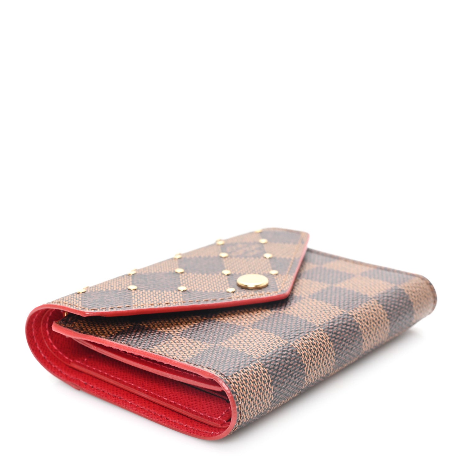 Louis Vuitton Damier Ebene Studded Victorine Wallet Cherry 4 of 6