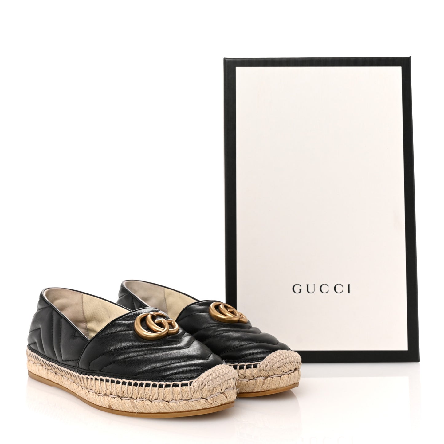 Nappa Matelasse GG Marmont Espadrilles 37.5 Black