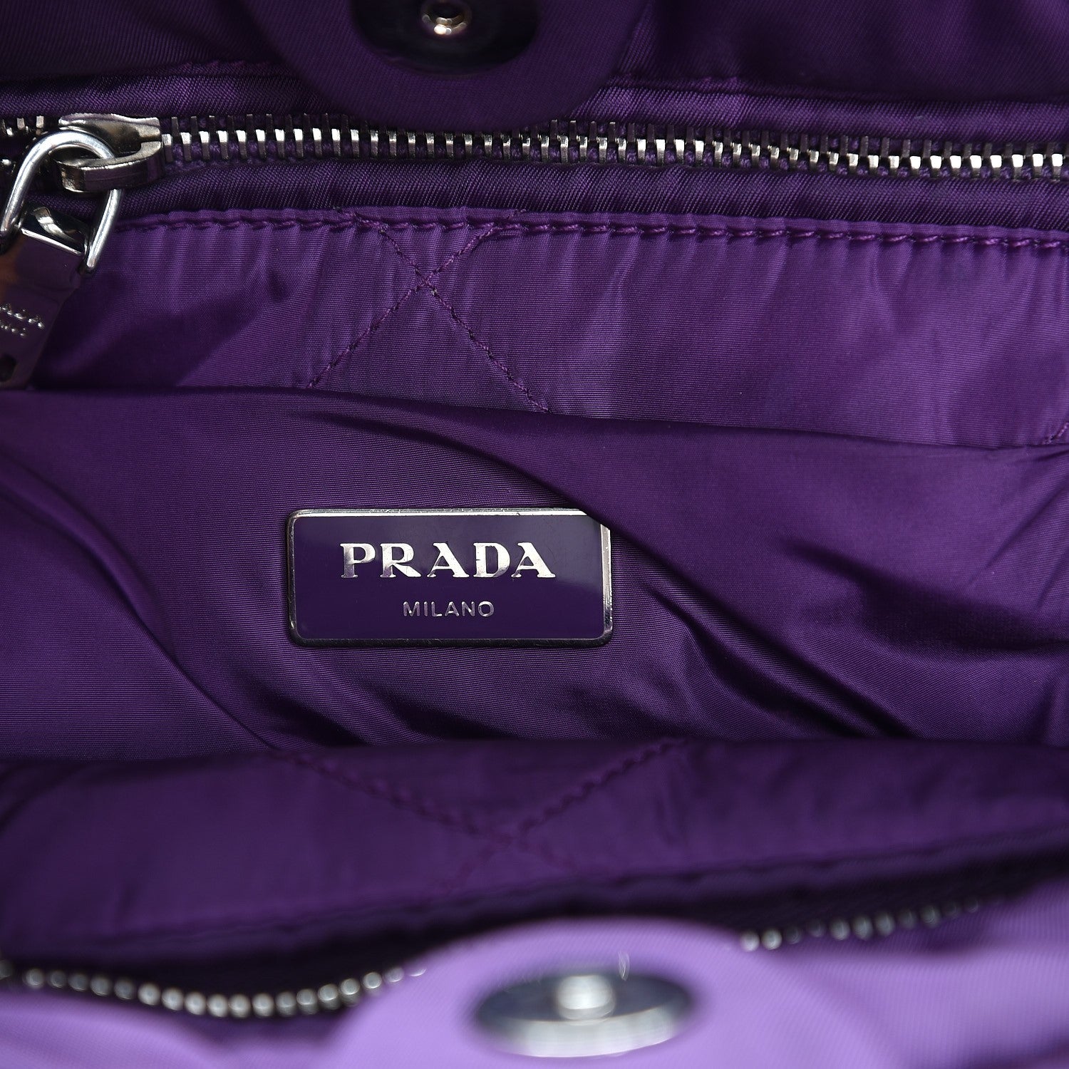 Prada Tessuto Nylon Bomber Tote Purple 5 of 9