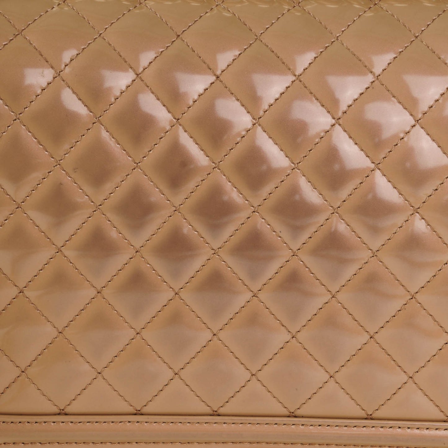 Iridescent Calfskin Quilted New Medium Boy Flap Beige