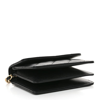 Chanel Lambskin Quilted My Chanel Lady Card Holder On Chain Black 4 of 12