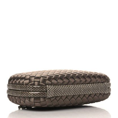 Bottega Veneta Satin Intreccio Impero Ayers Knot Clutch Taupe 3 of 7