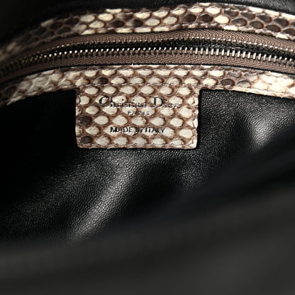 Christian Dior Calfskin Snakeskin Small Diorling Black 5 of 10