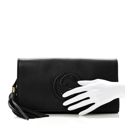 Gucci Pebbled Calfskin Medium Soho Clutch Black 2 of 9