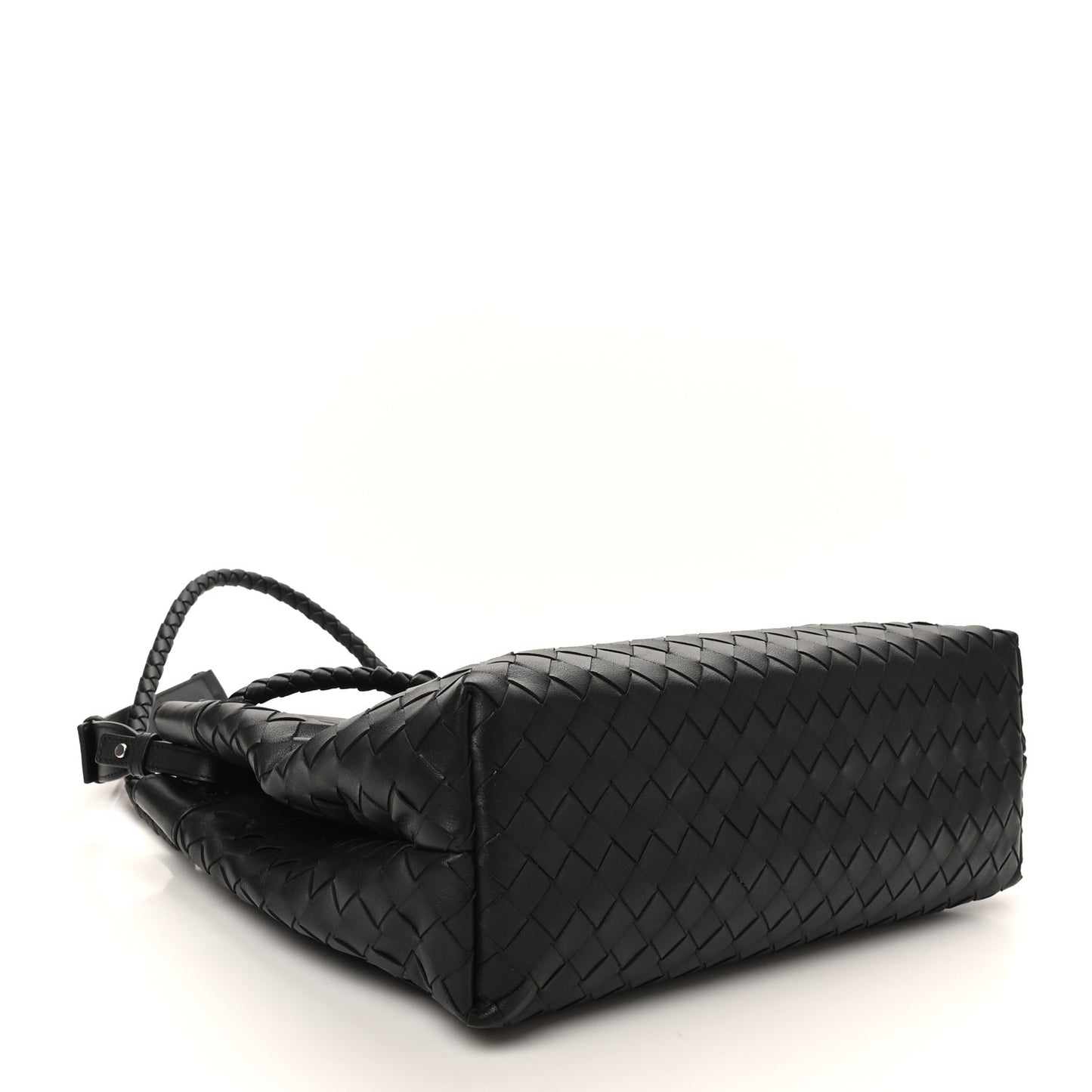 Calfskin Intrecciato Medium Andiamo Messenger Bag Black