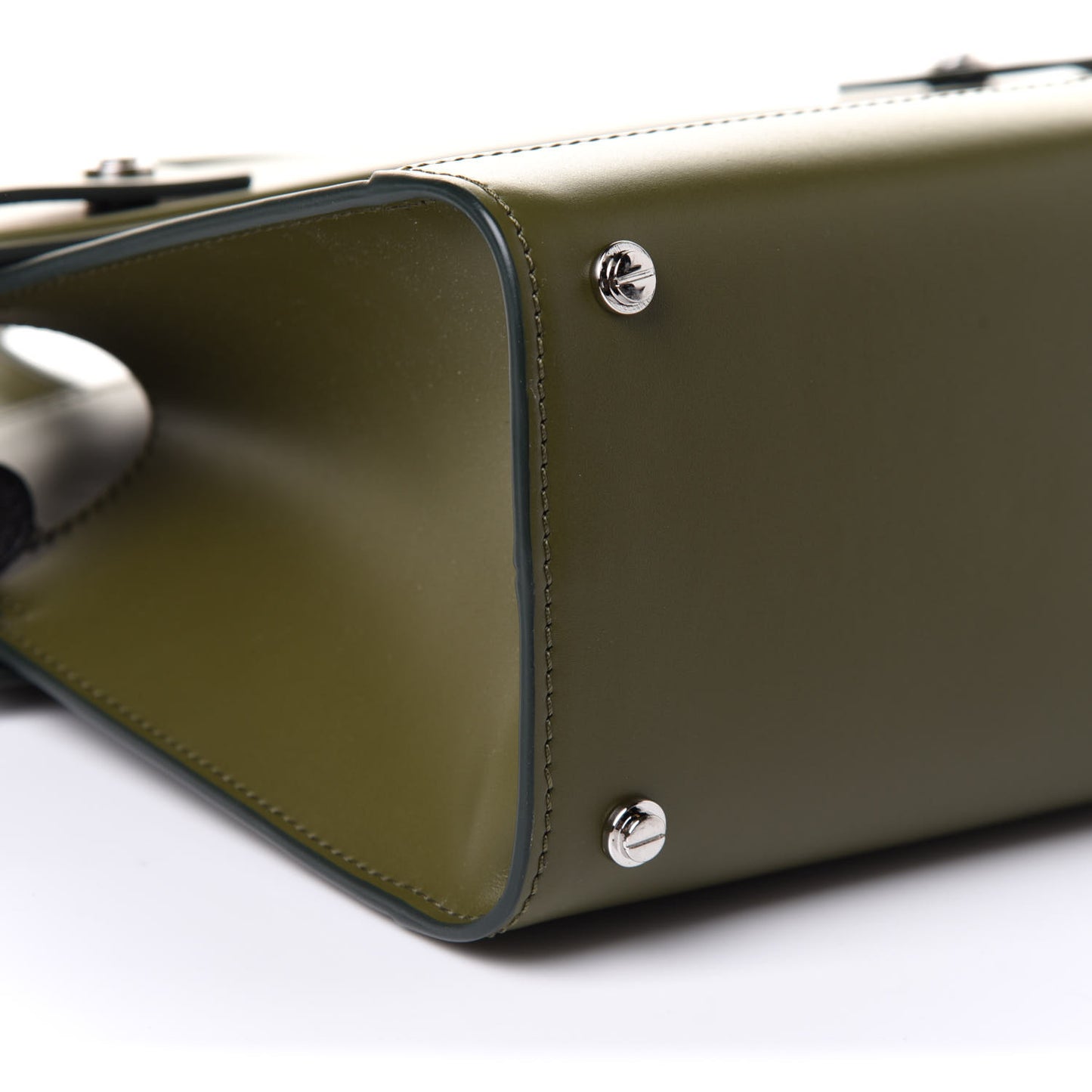 Smooth Calfskin Small Horizon Satchel Khaki