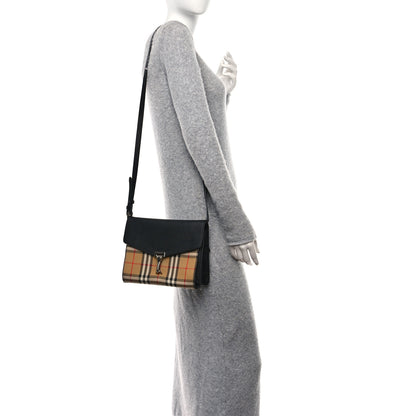 Burberry Derby Calfskin Vintage Check Small Macken Crossbody Bag Black 2 of 9
