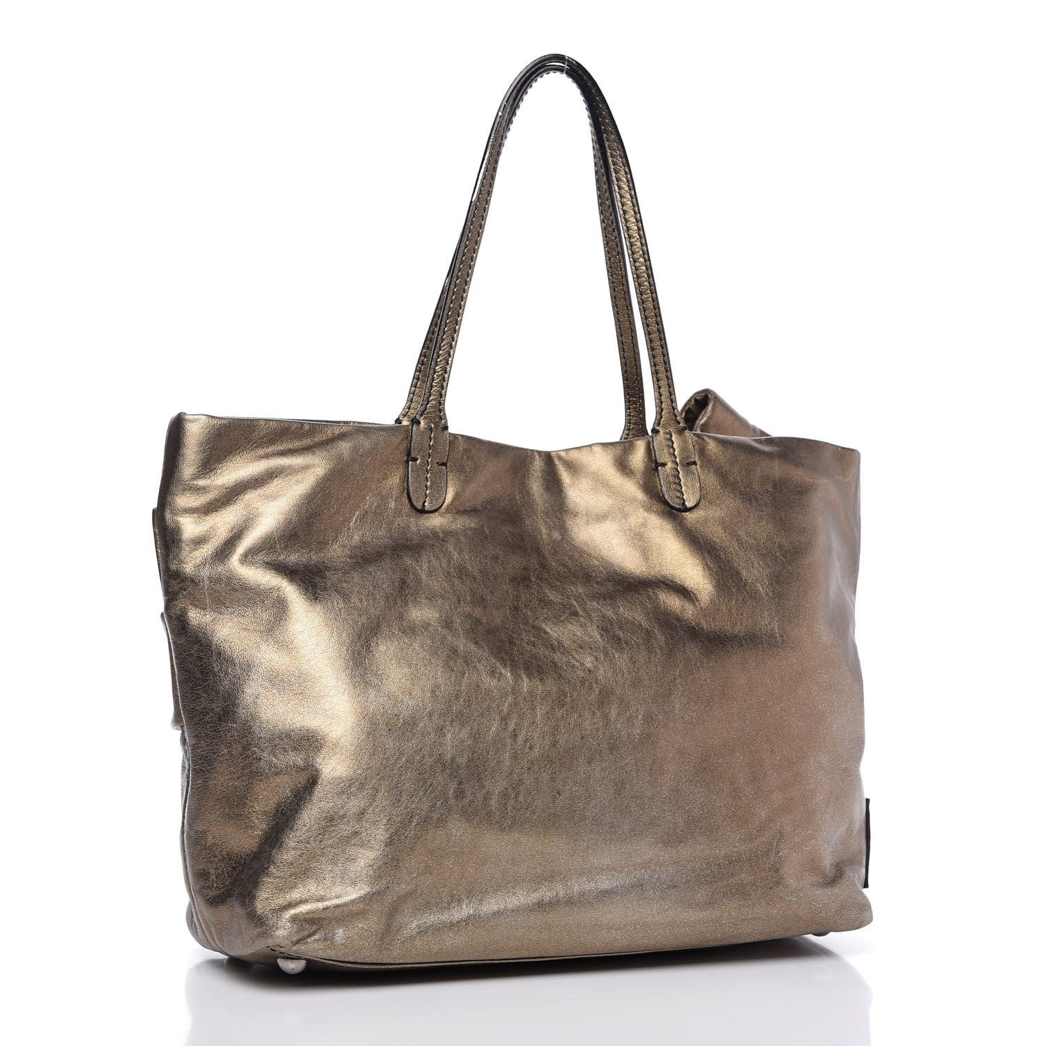 Valentino Garavani Metallic Nappa Bow Tote Gold 3 of 8