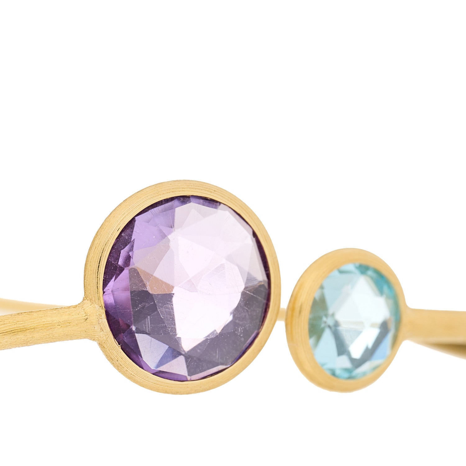 Marco Bicego 18K Yellow Gold Amethyst Blue Topaz Jaipur Bangle Bracelet 5 of 7