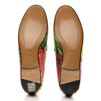 Gucci X KEN SCOTT Canvas Infinity Pomponica Womens Jordaan Loafers 36 Pink Green Black 5 of 9