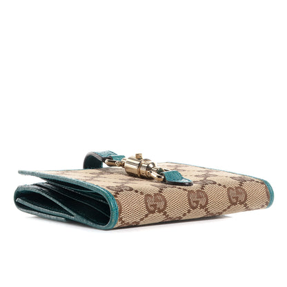 Gucci Monogram Piston Lock Compact Wallet Turquoise 4 of 8