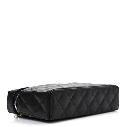 Chanel Caviar Quilted Top Handle Slim Vanity With Chain Black 4 of 11